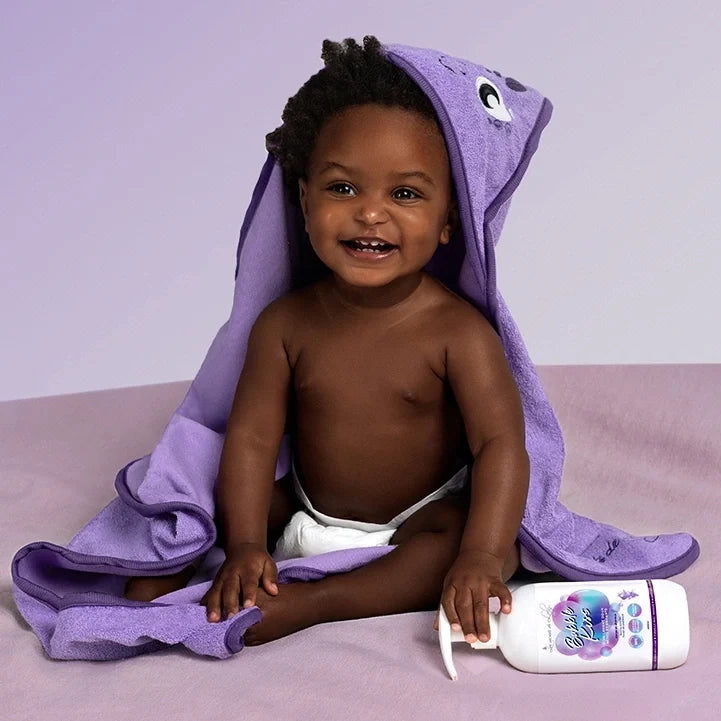 Cadeau de naissance douceur - Soin lavant doux corps et cheveux et cape de bain