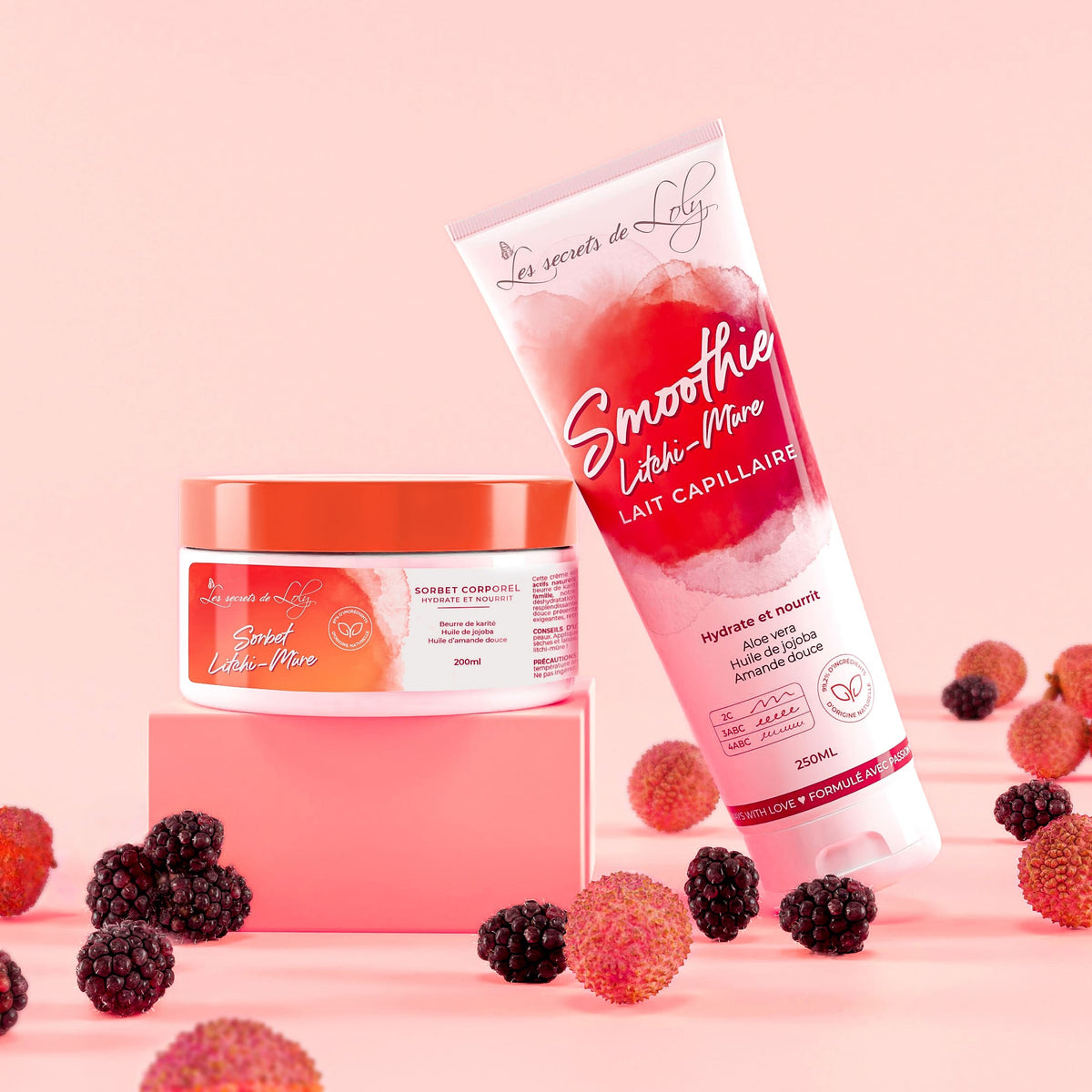 Duo Fruité Litchi-Mûre - Smoothie cheveux & Sorbet corps