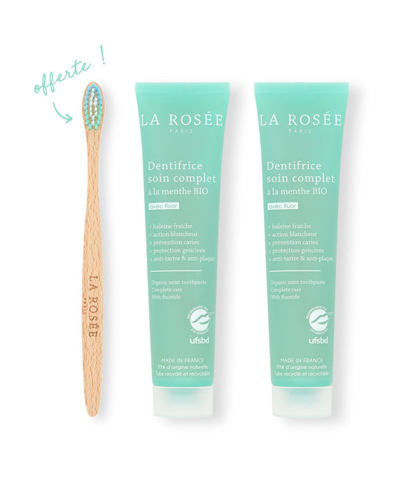 Duo de dentifrices et brosse à dents