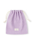 Pochon en nid d'abeille lilas, grands carreaux
